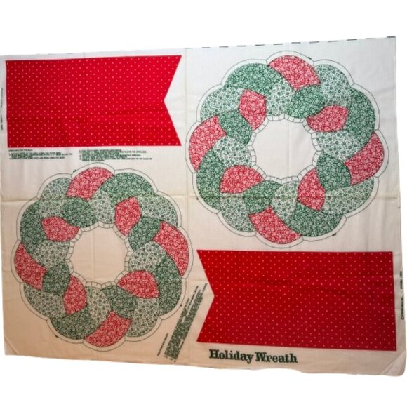 Hand Crafted Other - 🛒 $9 - Fabric DIY Material - 1 yard Christmas Wreath to Stuff Panel #7